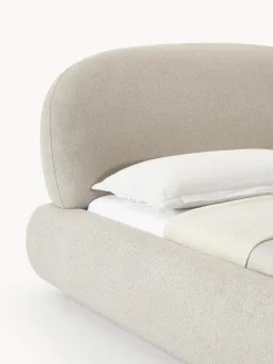 Westwing Collection Cama tapizada redondeada en tejido bouclé Alba