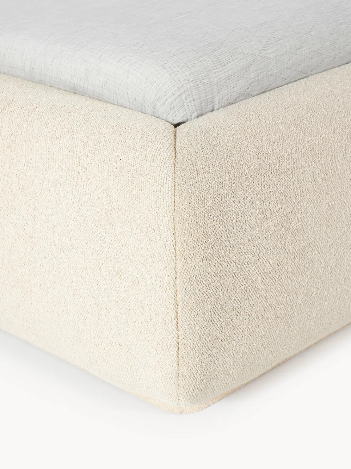 Westwing Collection Cama tapizada redondeada en tejido bouclé Alba