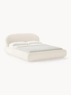 Westwing Collection Cama tapizada redondeada en tejido bouclé Alba^ Camas Tapizadas|Camas