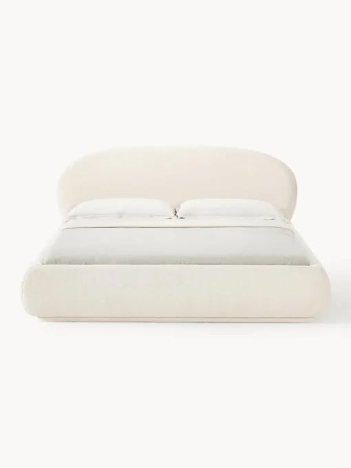 Westwing Collection Cama tapizada redondeada en tejido bouclé Alba^ Camas Tapizadas|Camas