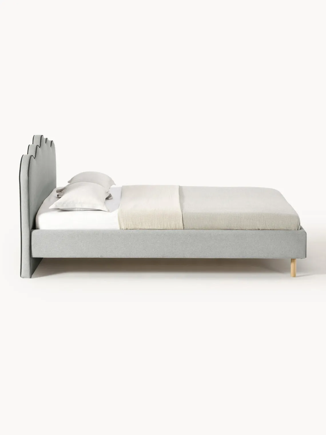 Westwing Collection Cama tapizada Romy, con cabecero^ Camas Tapizadas