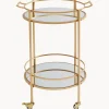 Kare Design Camarera redonda Emilia, estantes de vidrio espejado