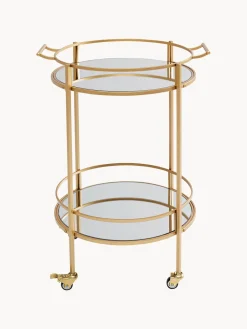 Kare Design Camarera redonda Emilia, estantes de vidrio espejado