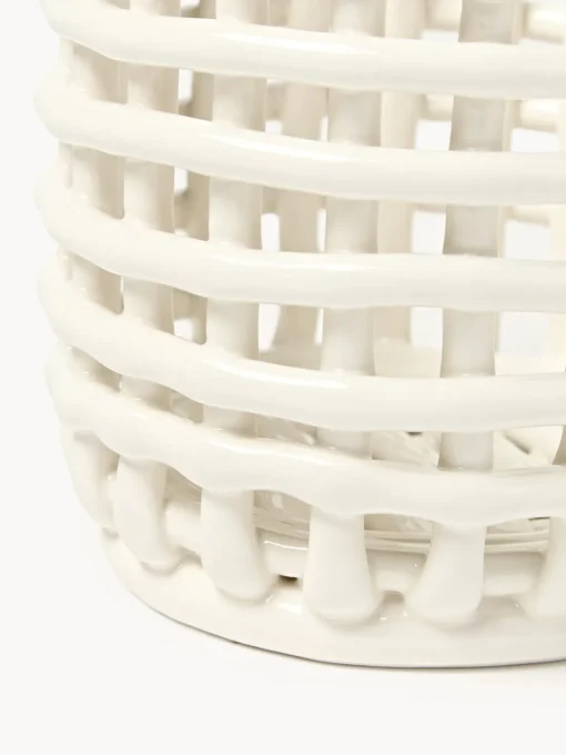 Ferm Living Cesta artesanal de cerámica Nalan, 15 cm
