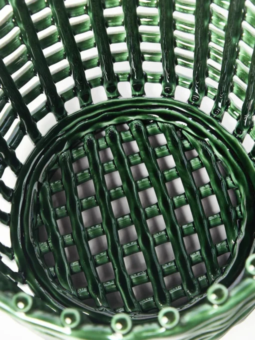 Ferm Living Cesta artesanal de cerámica Nalan, 21 cm^ Cestas|Jarrones