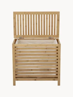 Bloomingville Cesta de lavandería de bambú con bolsa de tela Aden^ Cestos De La Ropa|Jarrones