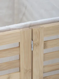 Bloomingville Cesta de lavandería de bambú con bolsa de tela Aden^ Cestos De La Ropa|Jarrones