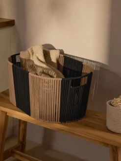 Westwing Collection Cesta de ropa artesanal de cuerda Gabe^ Cestos De La Ropa|Jarrones
