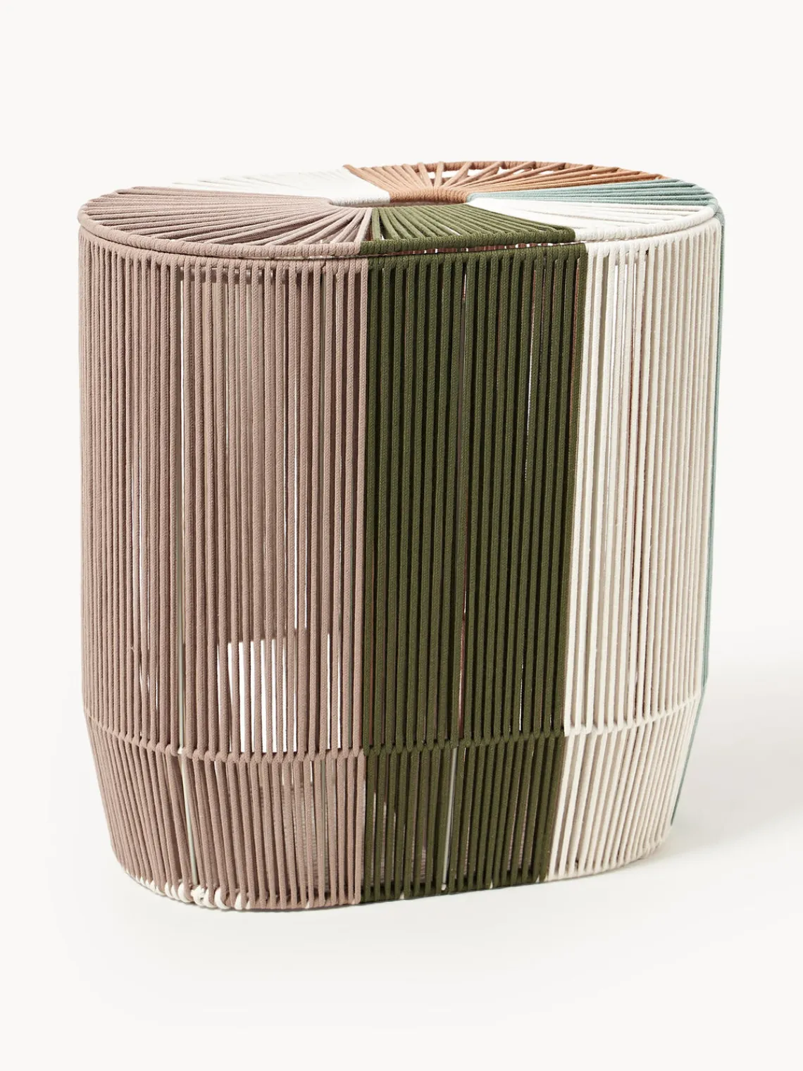 Westwing Collection Cesta de ropa doble artesanal de cuerda Gabe