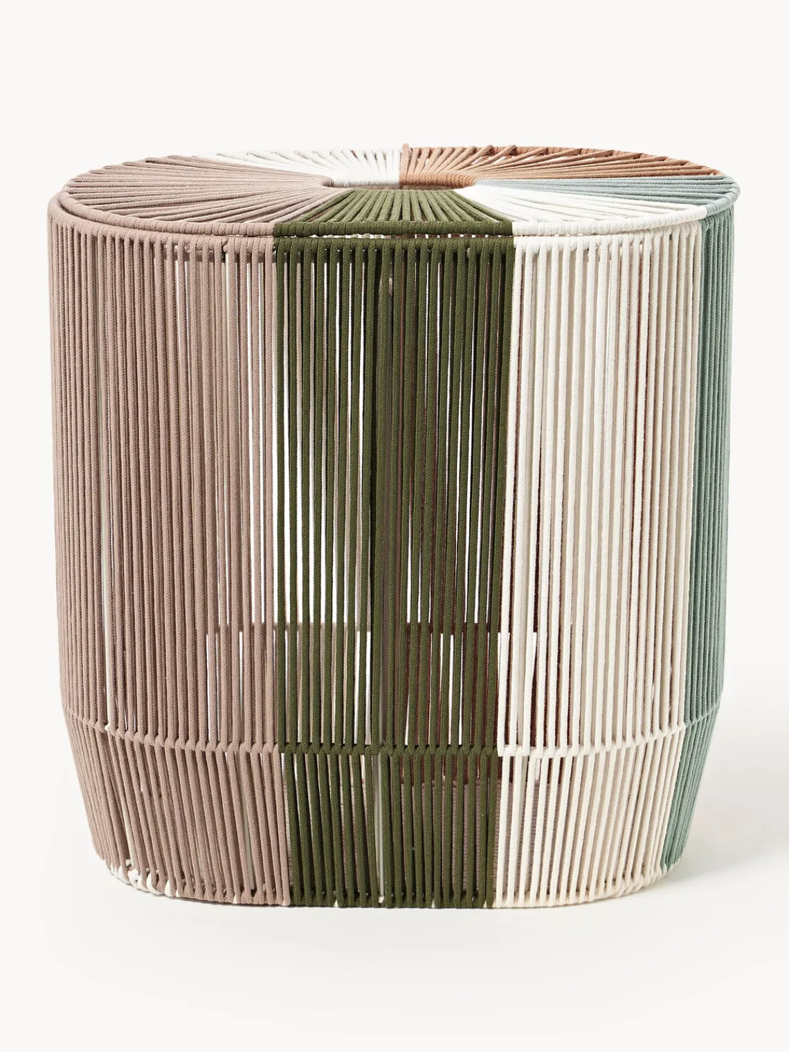 Westwing Collection Cesta de ropa doble artesanal de cuerda Gabe