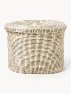 Westwing Collection Cesta de ropa doble de junco marino con tapa Aleya^ Cestos De La Ropa|Jarrones