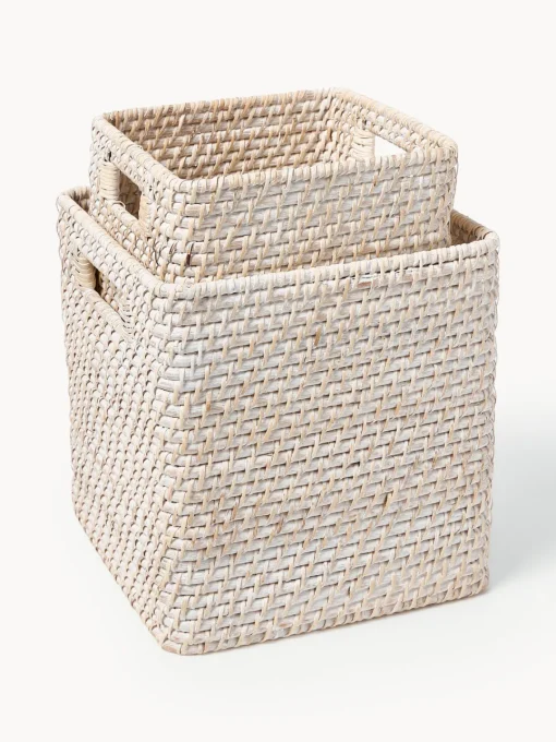 Westwing Collection Cestas de almacenamiento Lurdes, 2 uds.^ Cestas|Jarrones