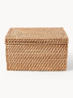 Westwing Collection Cestas de almacenamiento con tapa Lurdes, 2 uds.