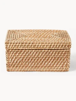 Westwing Collection Cestas de almacenamiento con tapa Lurdes, 2 uds.