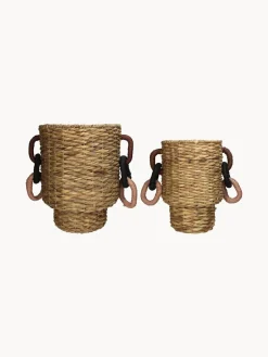 Cestas de jacinto de agua Natural, 2 uds.^ Cestas|Jarrones