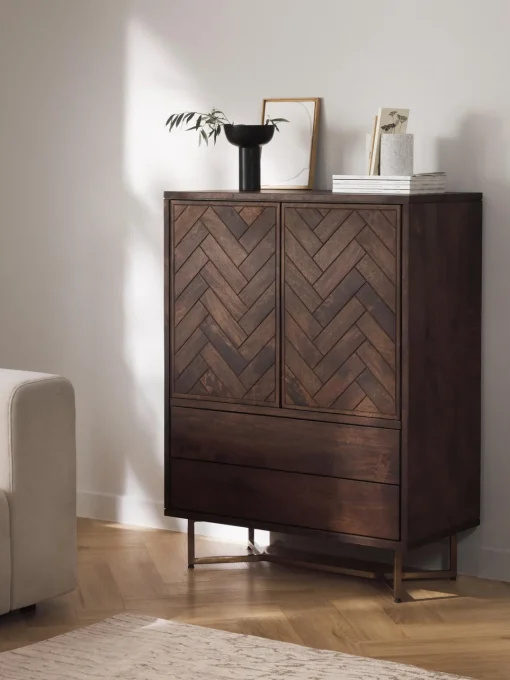 Westwing Collection Chiffonnier de madera de mango diseño espiga Luca^ Sifonieres|Sifonieres