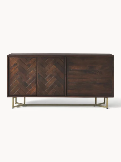 Westwing Collection Chiffonnier de madera maciza de mango con diseño espiga Luca