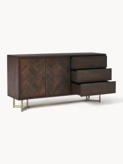 Westwing Collection Chiffonnier de madera maciza de mango con diseño espiga Luca