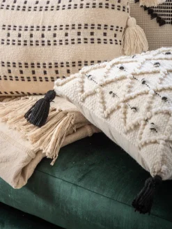 Cojín con borlas Tilyar^ Cojines Decorativos|Mantas