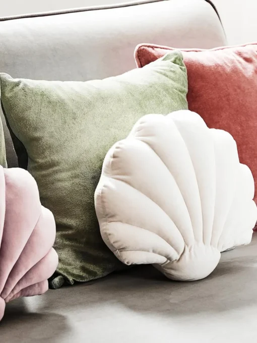 Westwing Collection Cojín de terciopelo Shell