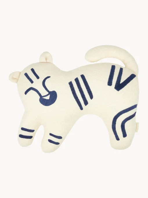 Niños Nobodinoz Cojín infantil de lino bordado Tiger
