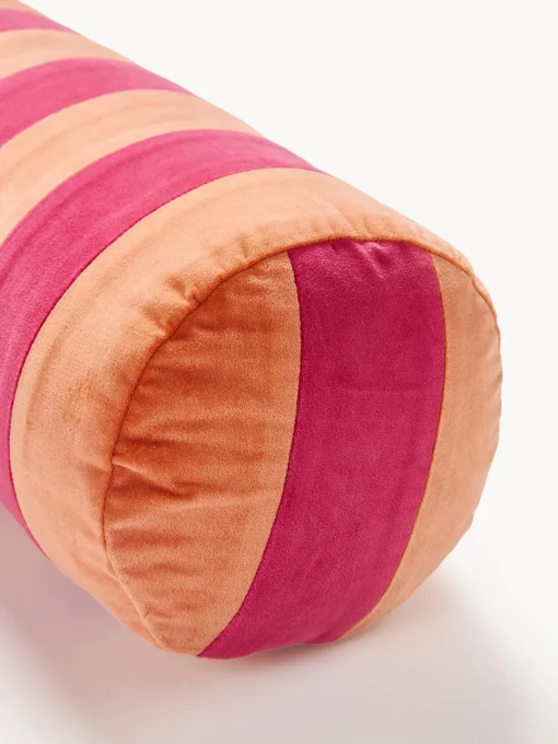 Westwing Collection Cojín rulo de terciopelo patchwork Remus