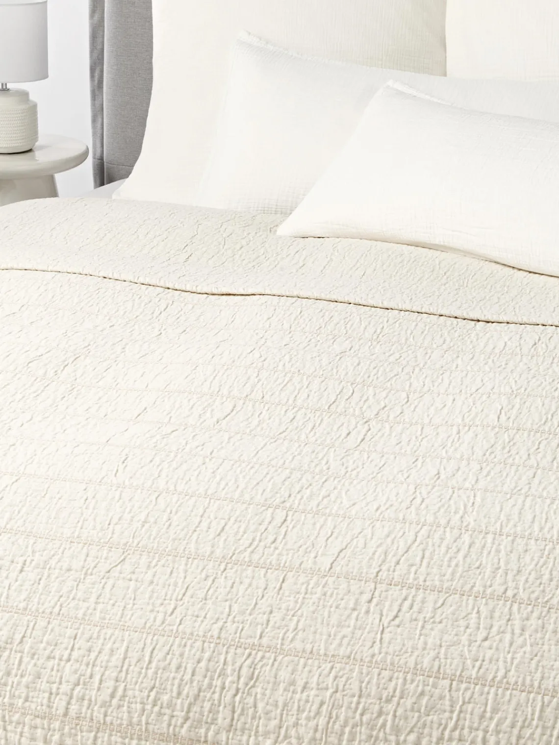 Westwing Collection Colcha de algodón texturizado Lianna