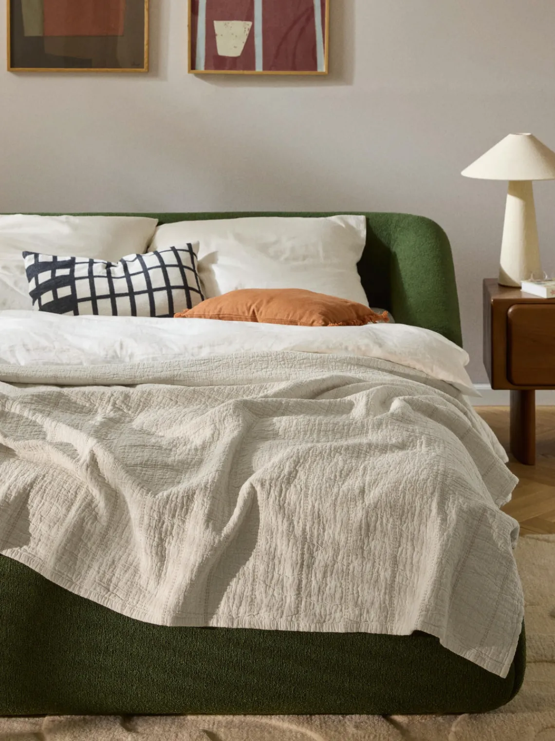 Westwing Collection Colcha de algodón texturizado Lianna