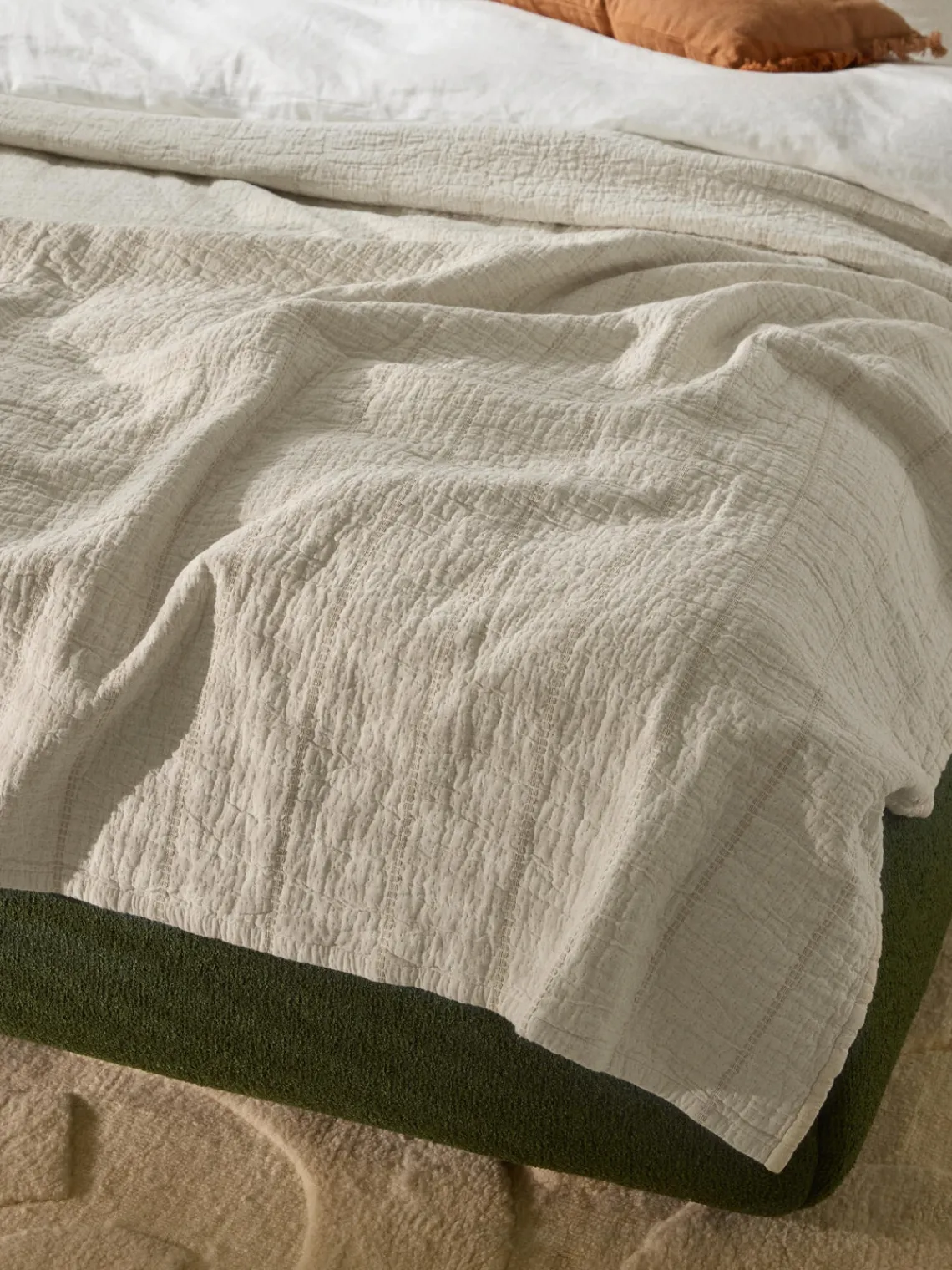 Westwing Collection Colcha de algodón texturizado Lianna