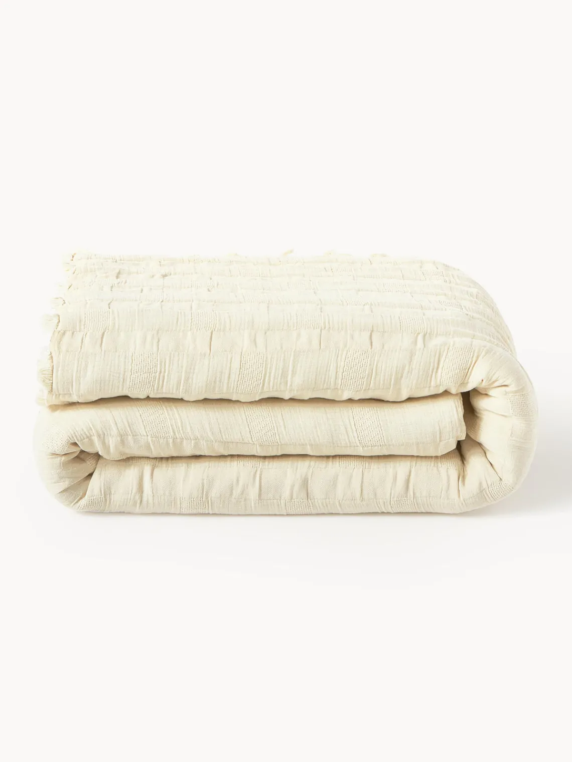 Westwing Collection Colcha de muselina con flecos Bethany