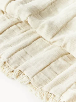 Westwing Collection Colcha de muselina con flecos Bethany