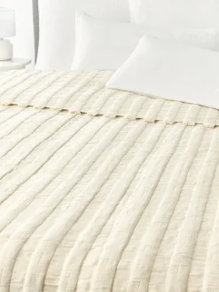 Westwing Collection Colcha de muselina con flecos Bethany