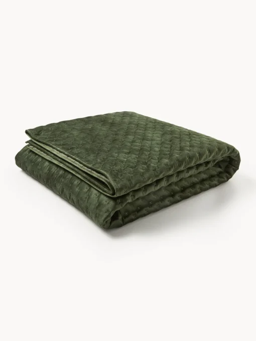Westwing Collection Colcha de terciopelo acolchada Riko^ Mantas|Colchas
