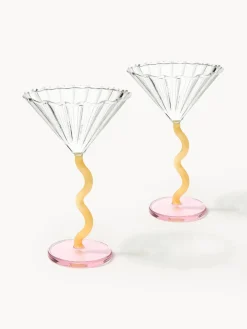 &k Amsterdam Copas de cóctel de vidrio de borosilicato Curve, 2 uds.