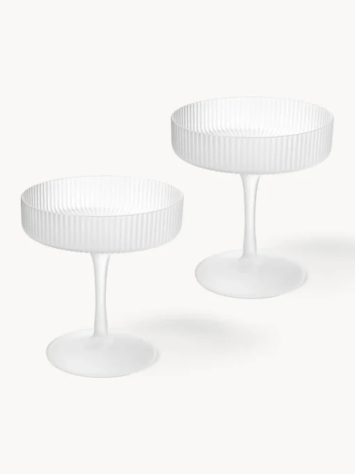 Ferm Living Copas de champán sopladas con relieves Ripple^ Copas De Champagne|Vajillas Completas