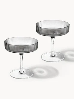 Ferm Living Copas de champán sopladas con relieves Ripple^ Copas De Champagne|Vajillas Completas