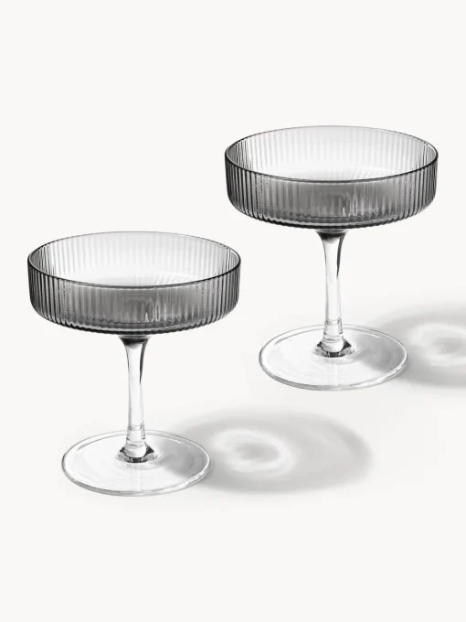 Ferm Living Copas de champán sopladas con relieves Ripple^ Copas De Champagne|Vajillas Completas