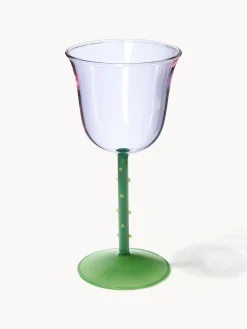 &k Amsterdam Copas de vino artesanales de vidrio borosilicato Dot, 2 uds.