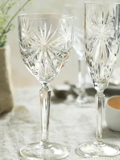 RCR Copas de vino blanco de cristal con relieve Oasis, 6 uds.^ Copas De Vino|Vajillas Completas