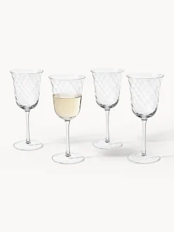 Westwing Collection Copas de vino sopladas Swirl, 4 uds.^ Copas De Vino|Vajillas Completas