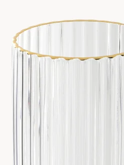 Westwing Collection Copas flauta sopladas con borde dorado Aleo, 4 uds.