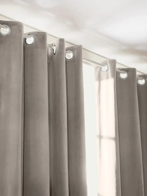 Westwing Collection Cortinas de terciopelo oscuras con ojales Rush, 2 uds.^ Cortinas Y Visillos|Mantas