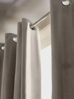 Westwing Collection Cortinas de terciopelo oscuras con ojales Rush, 2 uds.^ Cortinas Y Visillos|Mantas
