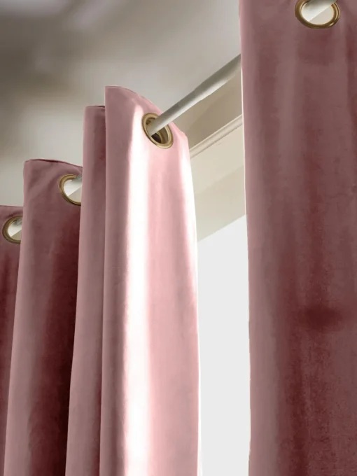 Westwing Collection Cortinas de terciopelo oscuras con ojales Rush, 2 uds.