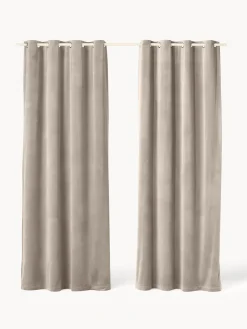 Westwing Collection Cortinas oscurecedoras de terciopelo con ojales Rush, 2 uds.