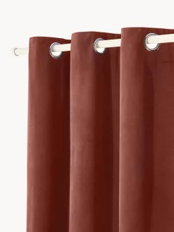 Westwing Collection Cortinas oscurecedoras de terciopelo con ojales Rush, 2 uds.