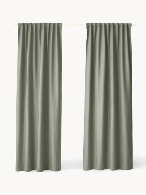 Westwing Collection Cortinas semiopacas con multibanda Jensen, 2 uds.