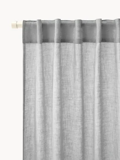 Westwing Collection Cortinas semitransparente con cinta de lazo Gardine Ibiza, 2 uds.^ Cortinas Y Visillos|Mantas