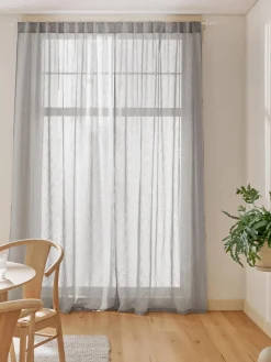Westwing Collection Cortinas semitransparente con cinta de lazo Gardine Ibiza, 2 uds.^ Cortinas Y Visillos|Mantas