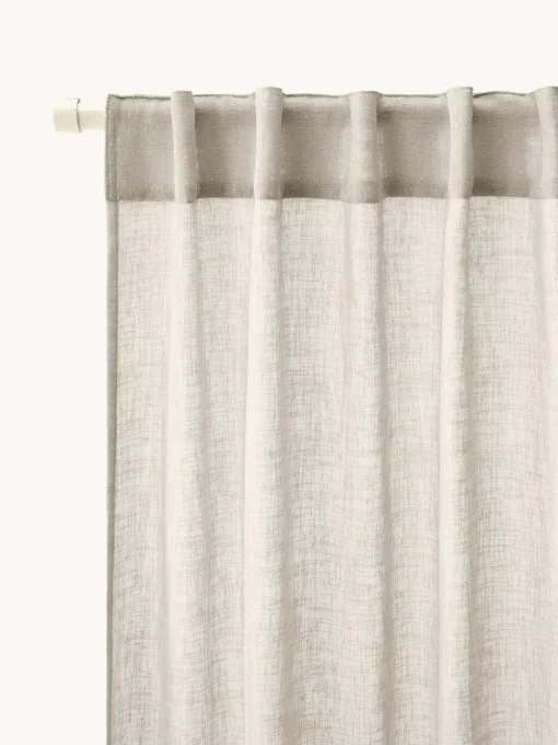 Westwing Collection Cortinas semitransparente con cinta de lazo Gardine Ibiza, 2 uds.